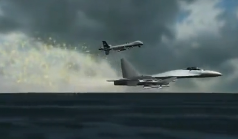Publikohen pamjet, ja si u rrëzua droni amerikan nga avionët rusë mbi Detin e Zi (Video)