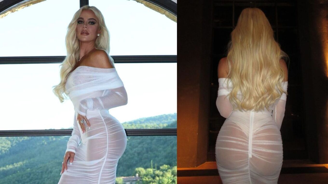 Kardashian me forma perfekte, shfaqet në Instagram me një fustan të bardhë transparent