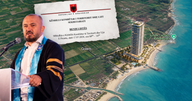 Dekani i Universitetit të Durrësit me kullë 20-katëshe në Golem; mister burimi i financimit